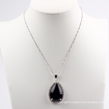 Pear Shape Black Agate Fashion Pendant /Necklace Jewelry